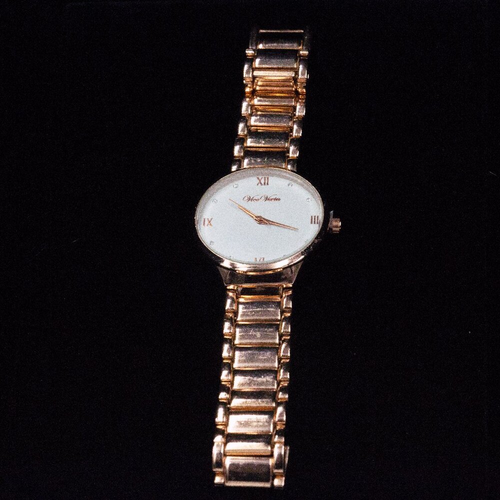 ROSE GOLDTONE/CRYSTAL LINK QUARTZ WATCH - JWTQLF1